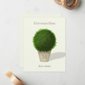 ボクかわいらしウッドモノグラムの&パーソナライズされた ノートカード (正面/裏面インサイチュ)