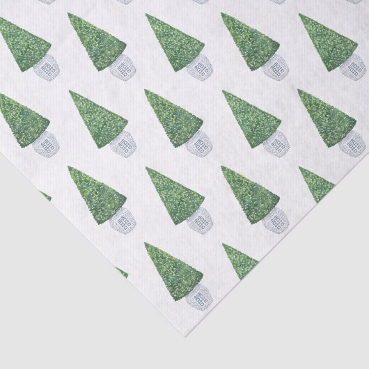 ボクウクラシックッドのトピアリーと青い白の中国のポット 薄葉紙 (詳細)