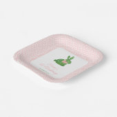 ボクウッドトピアリーバニーベビーガール1st誕生日パーティー ペーパープレート (傾斜あり)