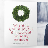 ボクウッドリースクリスマスホリデートリフォールドカード 三つ折りカード (内部最初)