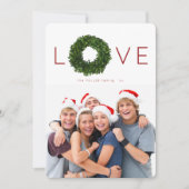 ボクウッドリースクリスマスホリデーフラットカード 招待状 (正面)