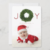 ボクウッドリースクリスマスホリデーフラットカード 招待状 (正面)