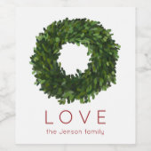 ボクウッドリースクリスマスホリデー ワインラベル (シングルラベル)