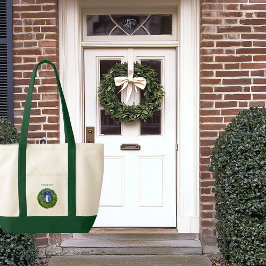 ボクウッドリースブルーボウコントラストトリムボート トートバッグ