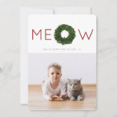 ボクウッドリースペットクリスマスホリデーフラットカード 招待状 (正面)