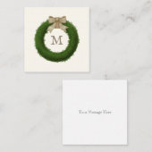 ボクウッドリース素朴弓カスタム付きモノグラムの ノートカード (正面/裏面)