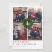 ボクウッドリース4グリッドクリスマスホリデー シーズンカード (正面)