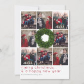 ボクウッドリース8グリッドクリスマスホリデー シーズンカード (正面)