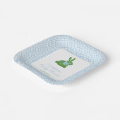 ボクウッド名門私立校風のバニー男の赤ちゃんシャワー ペーパープレート (傾斜あり)