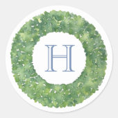 ボクウッド名門私立校風のリースモノグラムパーティーの好意 ラウンドシール (正面)