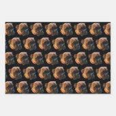 ボクカスタムサードッグ写真誕生日パーティー ラッピングペーパーシート (正面)