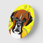 ボクコンテンポラリーサー犬の贈り物 ラウンド壁時計 (傾斜)