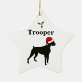 ボクサパーソナライズされたー犬 セラミックオーナメント (正面)