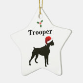 ボクサパーソナライズされたー犬 セラミックオーナメント (左)