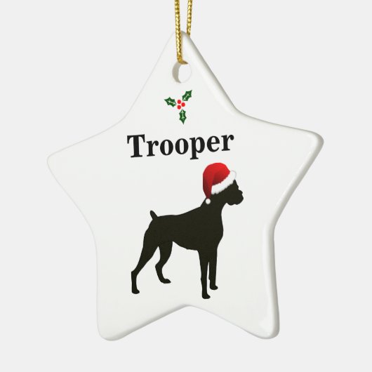 ボクサパーソナライズされたー犬 セラミックオーナメント (左)