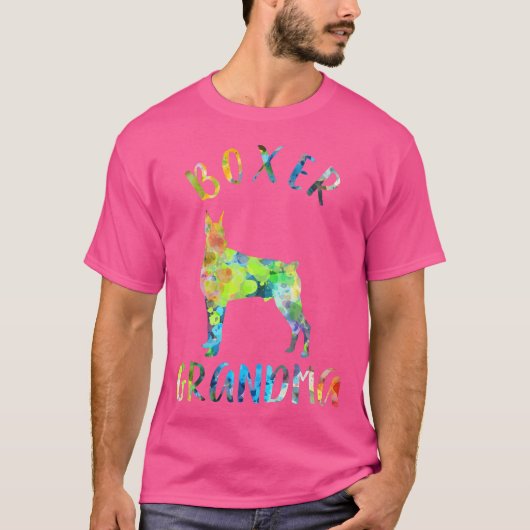 ボクサーおばあちゃん犬おばあちゃんボクおもしろいサーオーナー Tシャツ (正面)