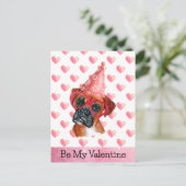 ボクサーおもしろいは私のバレンタイン犬のバレンタイン シーズンポストカード (スタンド正面)