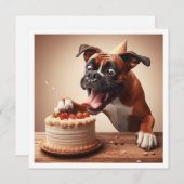 ボクサーおもしろいカード、ボクサー誕生日招待状 招待状 (正面/裏面)