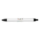 ボクサーおもしろいクリスマスライトクリスマスソックス犬の恋人 黒ボールペン (正面)