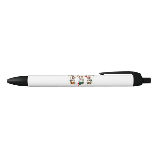 ボクサーおもしろいクリスマスライトクリスマスソックス犬の恋人 黒ボールペン (トップ)
