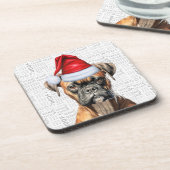 ボクサーおもしろいドグウォフワードアートホリデイ コースター (左側)