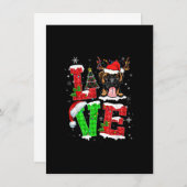 ボクサーおもしろいドッグツリークリスマスライトクリスマスパジャマ 招待状 (正面/裏面)