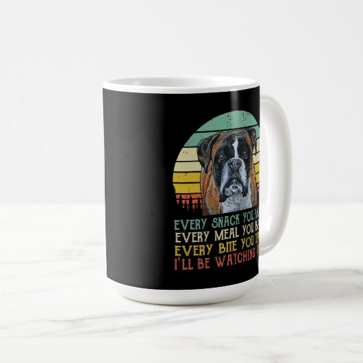 ボクサーおもしろいドッグ母パパあなたが作るすべてのスナックコーヒー コーヒーマグカップ (正面右)
