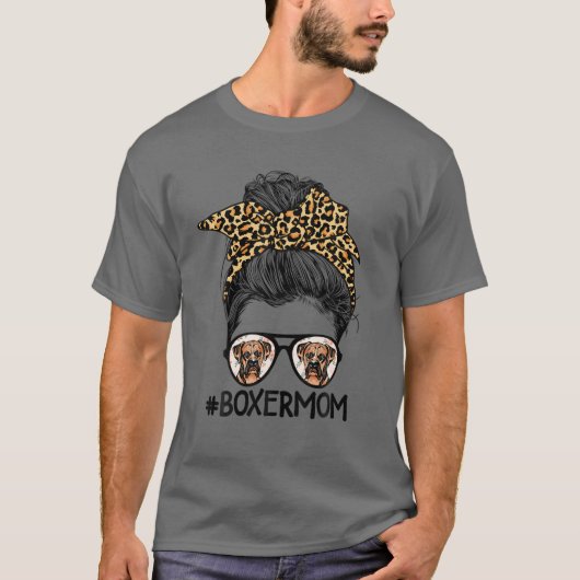 ボクサーおもしろいマヒョウ乱雑バンボクサー恋人モス Tシャツ (正面)