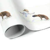 ボクサーおよび雪だるま犬の芸術の包装紙 ラッピングペーパー (ロールコーナー)