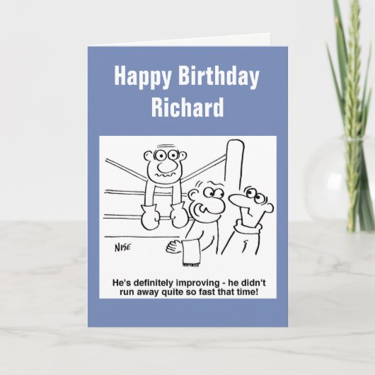 ボクサーがギリギリの漫画 カード (正面)