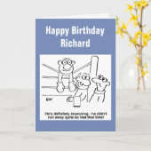 ボクサーがギリギリの漫画 カード (黄色い花)