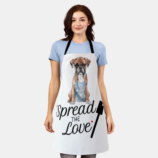 ボクサーが愛情を広めた エプロン (着用した状態)