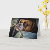 ボクサーがBBQカードの匂いを嗅ぐ カード (黄色い花)