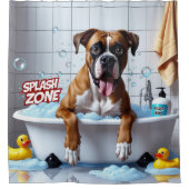 ボクサーだらけ眠くて可愛おもしろいい シャワーカーテン (正面)