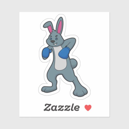 ボクサーとしてのウサギとボクシング手袋 シール (シート)