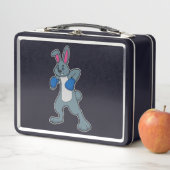 ボクサーとしてのウサギとボクシング手袋 メタルランチボックス (インサイチュ)