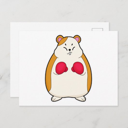 ボクサーとしてのハムスターボクシング手袋 ポストカード (正面/裏面)