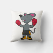 ボクサーとしてのマウスとボクシング手袋 クッション (裏面)