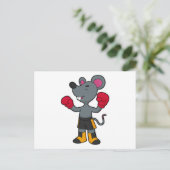 ボクサーとしてのマウスとボクシング手袋 ポストカード (スタンド正面)