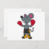 ボクサーとしてのマウスとボクシング手袋 ポストカード (正面/裏面)