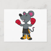 ボクサーとしてのマウスとボクシング手袋 ポストカード (正面)