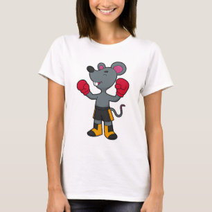 ボクサーとしてのマウスとボクシング手袋 Tシャツ