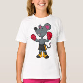 ボクサーとしてのマウスとボクシング手袋 Tシャツ (正面)