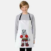 ボクサーとしての犬とボクシング手袋 エプロン (着用した状態)