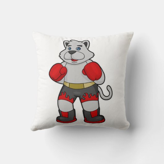 ボクサーとしての犬とボクシング手袋 クッション (裏面)