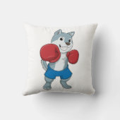 ボクサーとしての犬とボクシング手袋 クッション (裏面)