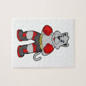 ボクサーとしての犬とボクシング手袋 ジグソーパズル (横)