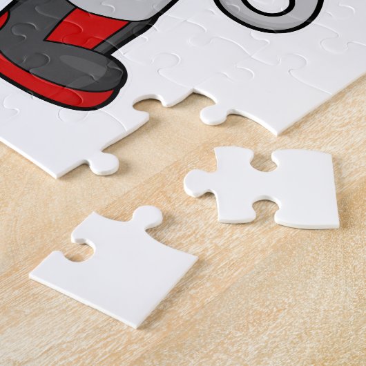 ボクサーとしての犬とボクシング手袋 ジグソーパズル (側面)