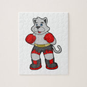 ボクサーとしての犬とボクシング手袋 ジグソーパズル (縦)