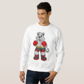 ボクサーとしての犬とボクシング手袋 スウェットシャツ (正面フル)